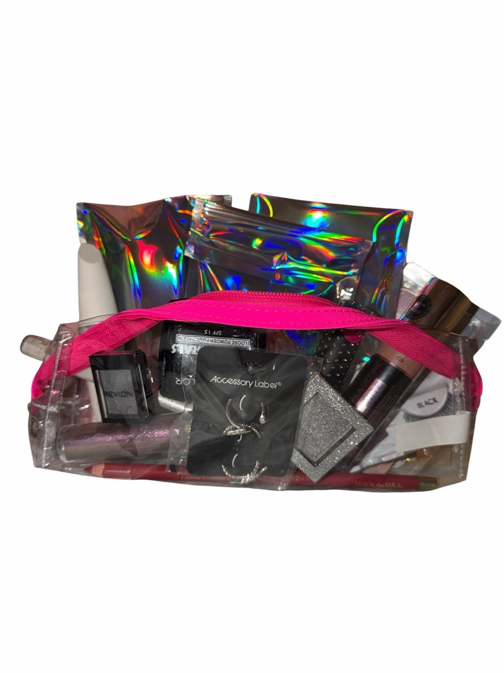 Mystery 15+ item makeup / jewelry/ skincare & more plus cosmetic bag